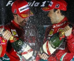 yapboz Fernando Alonso, Felipe Massa, Kore Grand Prix (2010) (1. ve 2. sırada)